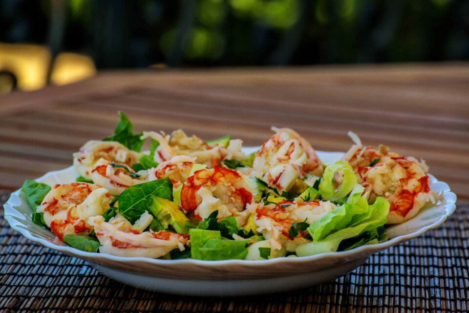 Salad sea food outdoor food