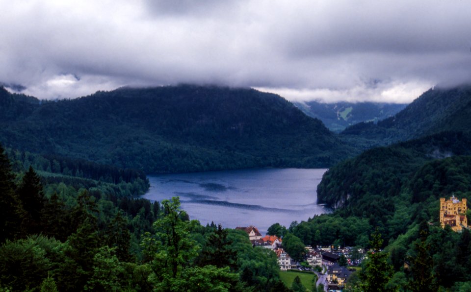 Blue, Mountain range, Castle