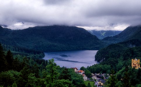 Blue, Mountain range, Castle