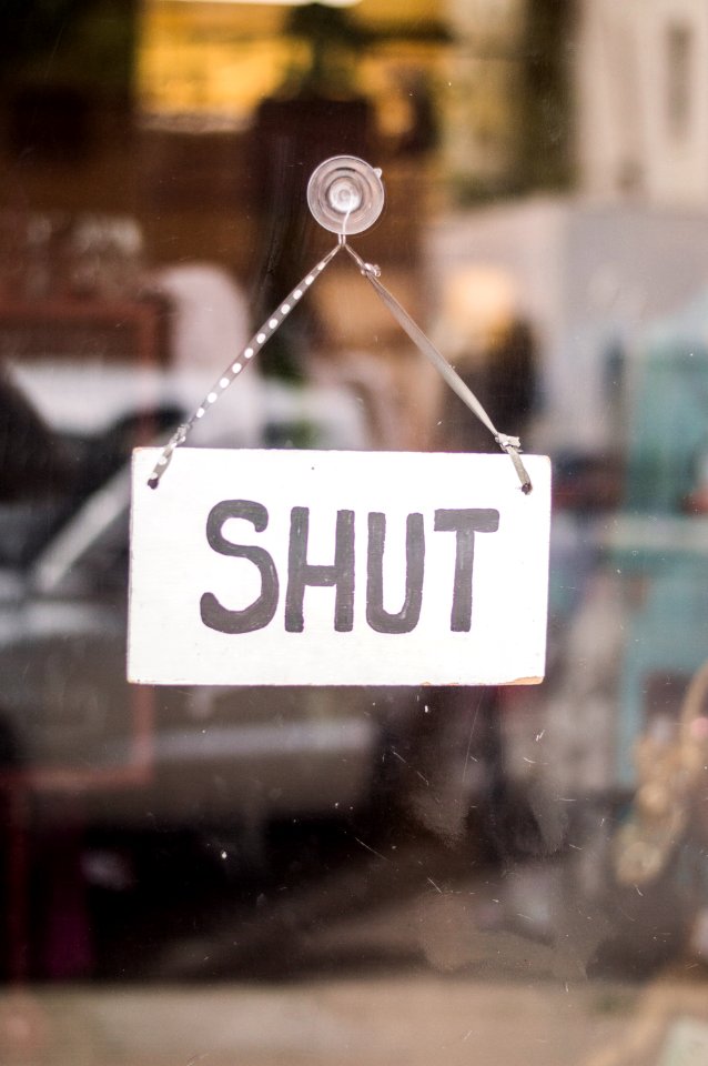 Storefront, Shut, Signage