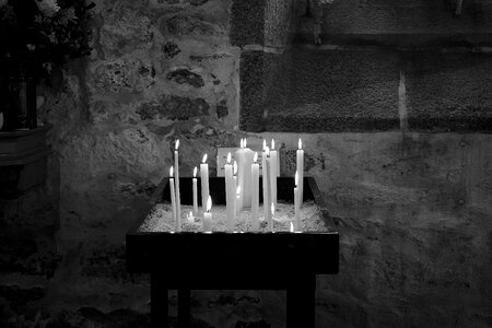 Old church prayers flame