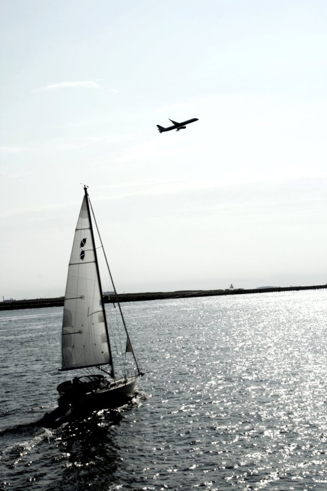 Airplane, Sailboat, Ocean