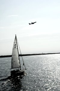 Airplane, Sailboat, Ocean