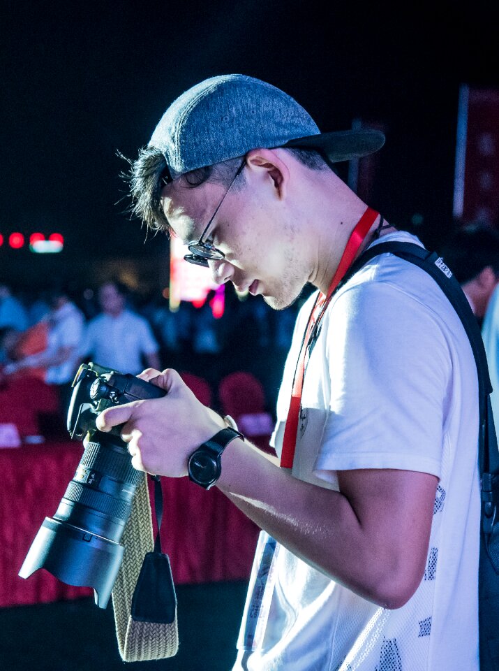 Art handsome guy camera