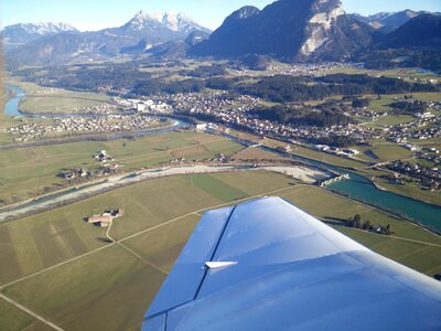 Mountains wing aircraft photo