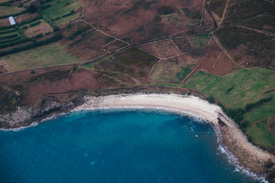 aerial view of farm field