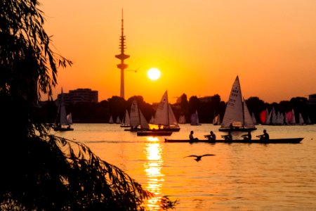 Sunset, Schwanenwik, Hamburg
