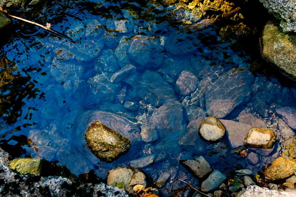 gray and brown rocks on water