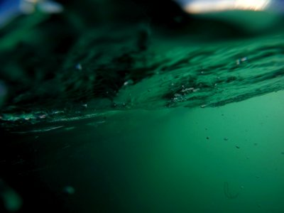 Green tinted ocean water. photo