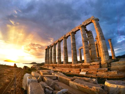 Greece, Poseidon temple archaeological site, Posidi photo