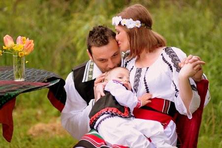 Dad son traditional costume photo