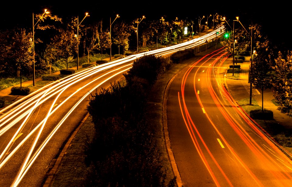 time lapse photography of road