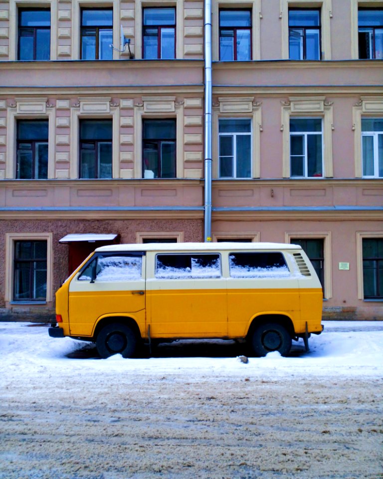 Snow day, Bus, Yellow