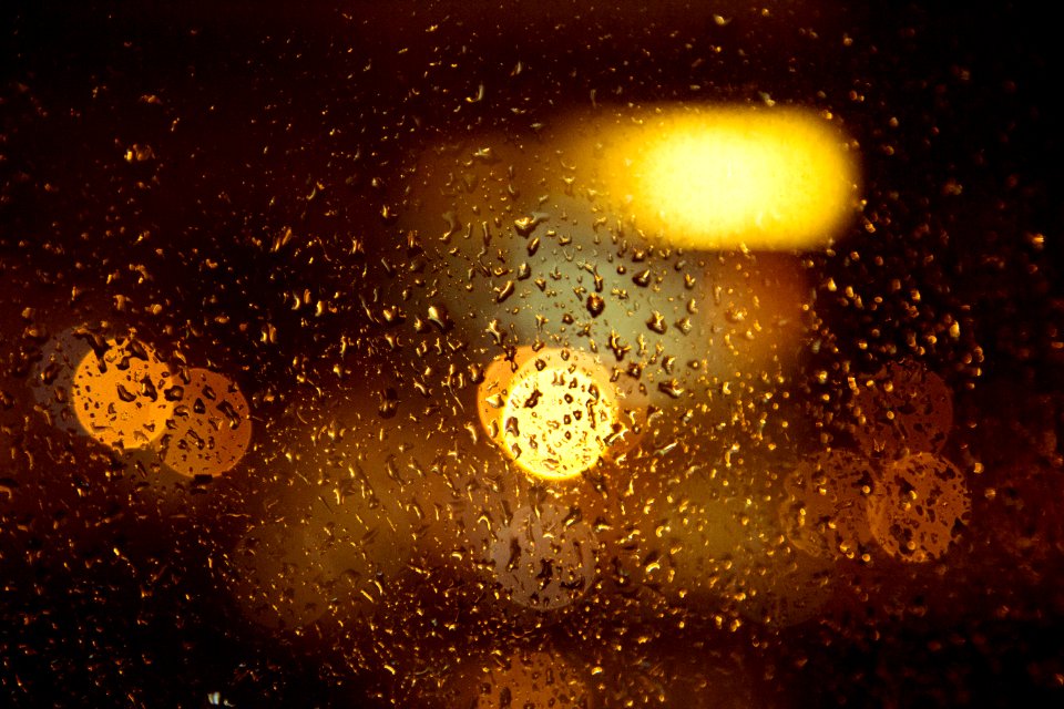 water droplets on glass window
