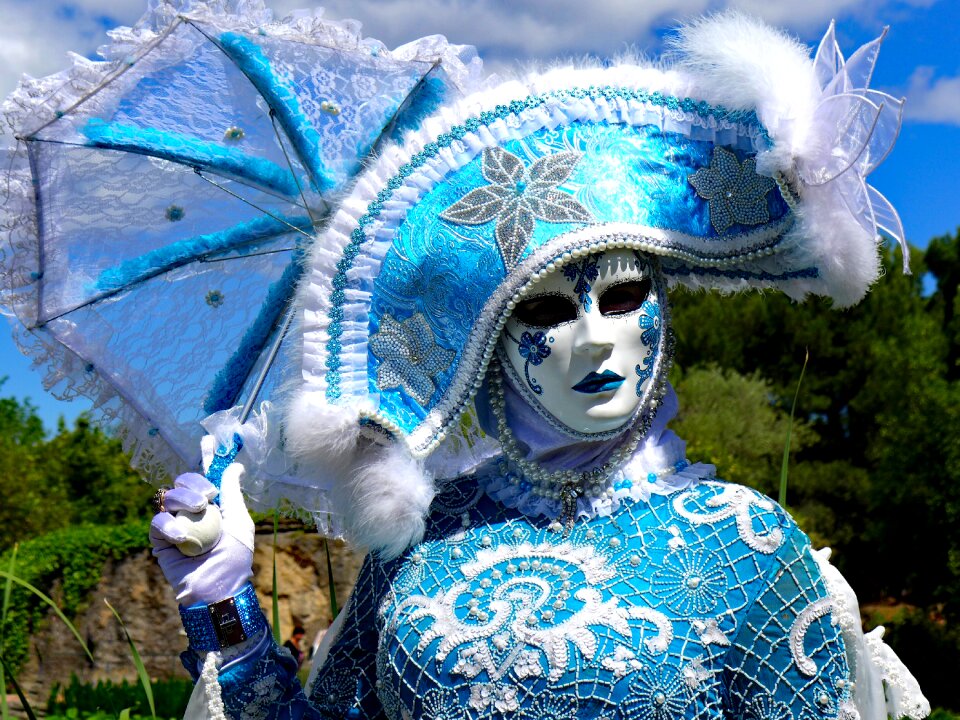Venice carnival venice blue girl