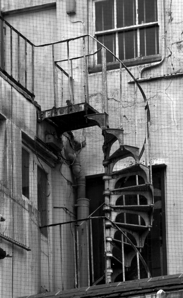 Iron fire escape gray fire