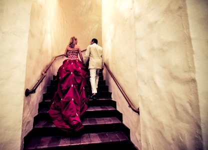 Wedding couple, Stairs, Italian wedding