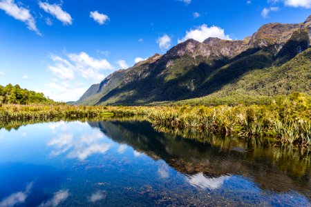 New Zealand, Mirror lakes, Fiordl photo