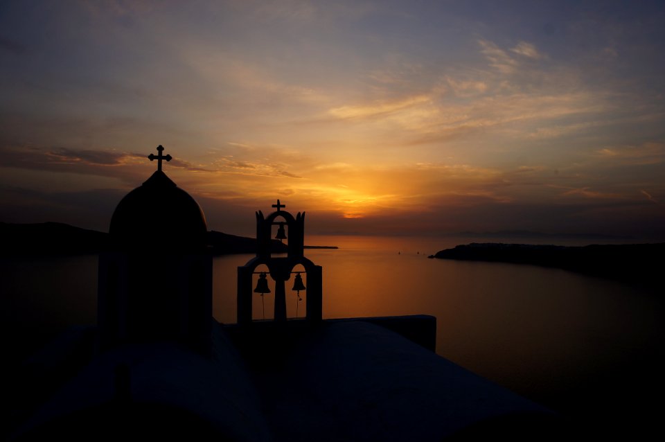 Greece, Imerovigli, Sunset