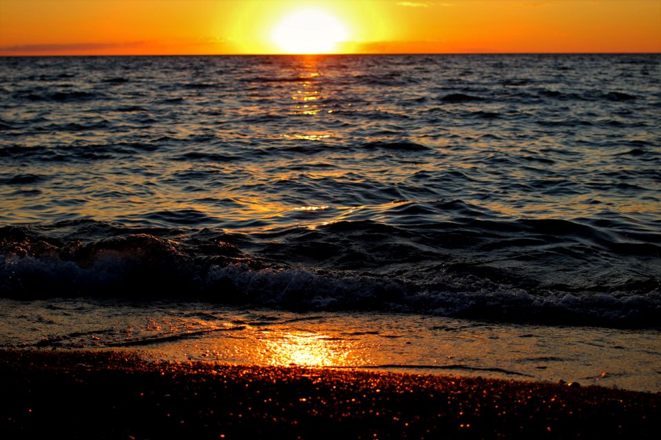 Lake michigan, United states, Lake michigan sunset photo