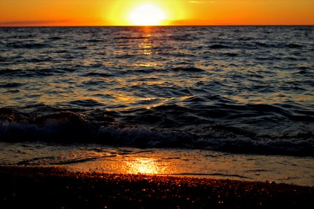 Lake michigan, United states, Lake michigan sunset photo