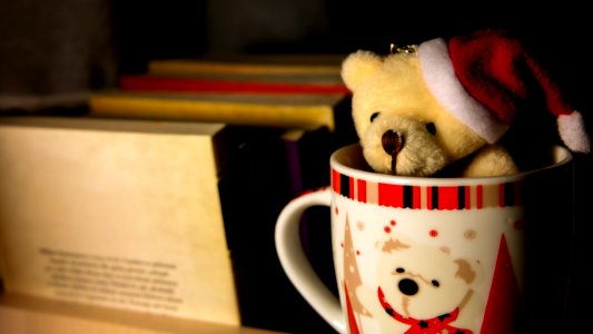 New year, Cup, Teddy bear