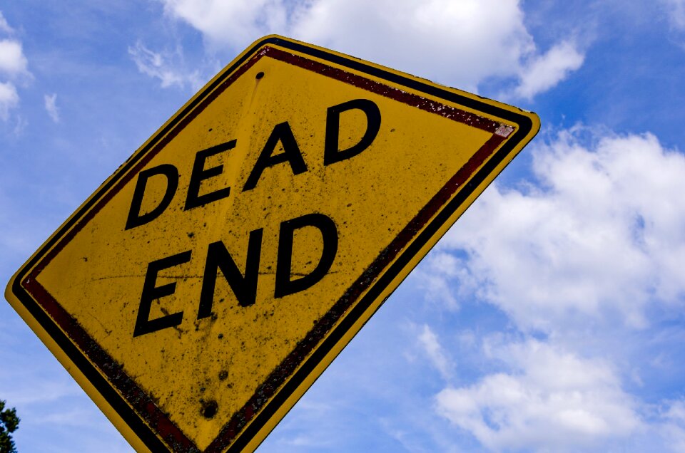 Street dead end blue street