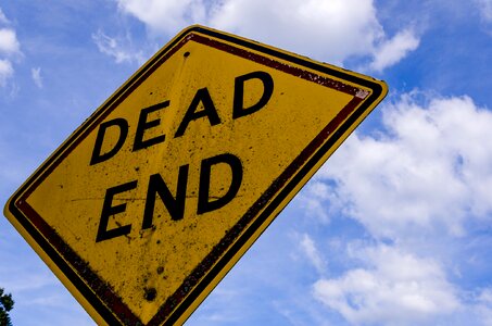 Street dead end blue street
