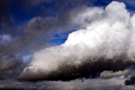 Blue dark clouds forward photo