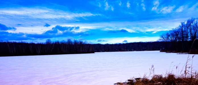 Pocono mountains, United states, Frozen lake photo