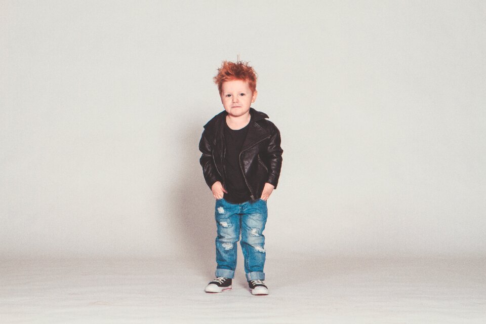 Punk leather jacket boy