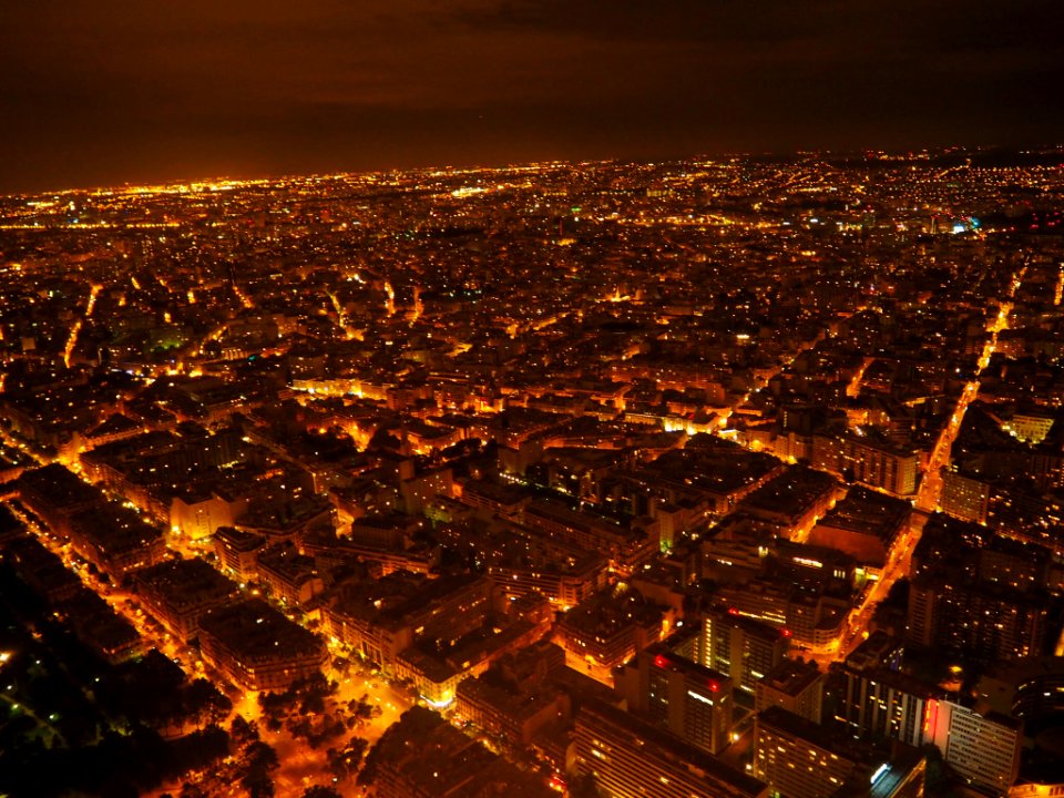 Lattice tower, Nightview, Paris