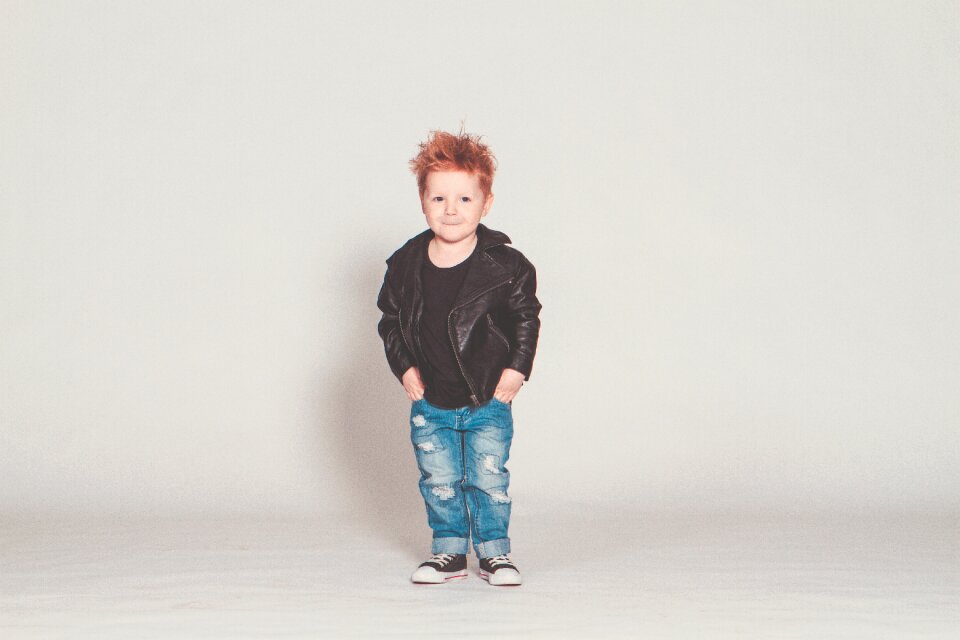 Punk leather jacket boy