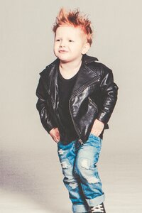 Punk leather jacket boy