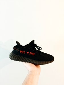black Adidas Yeezy Boost 350 shoe photo