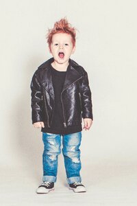 Punk leather jacket boy