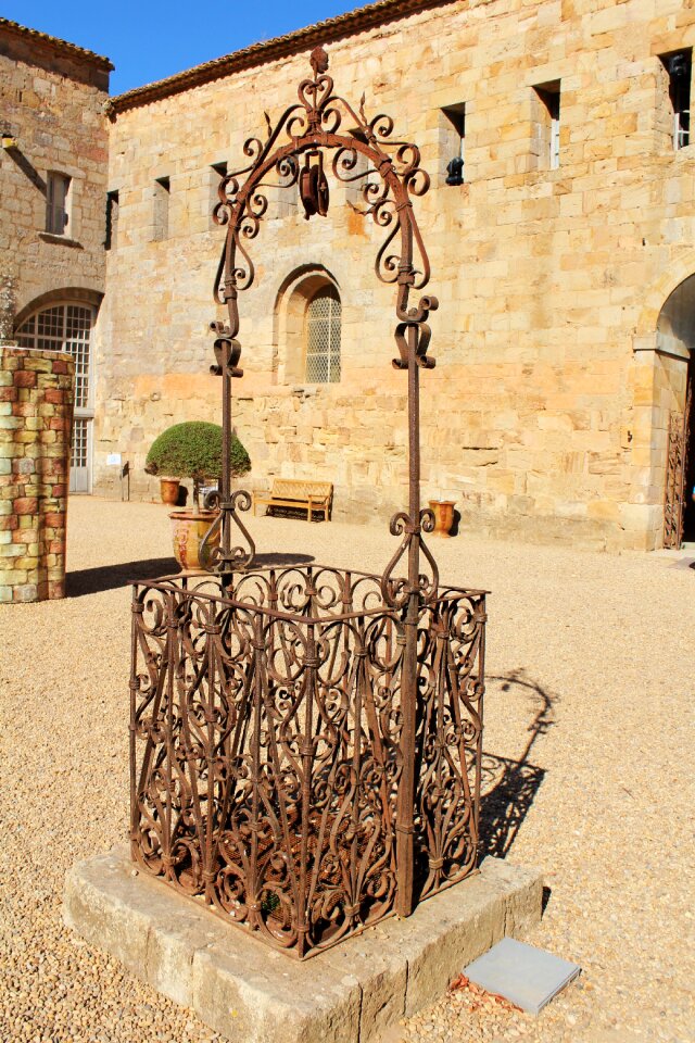 Old well courtyard wrought iron