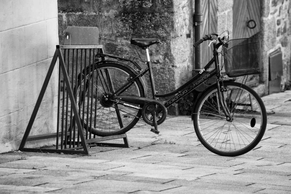 Black and white city transport