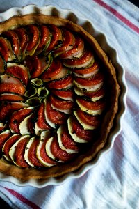 sliced strawberry on brown ceramic plate photo