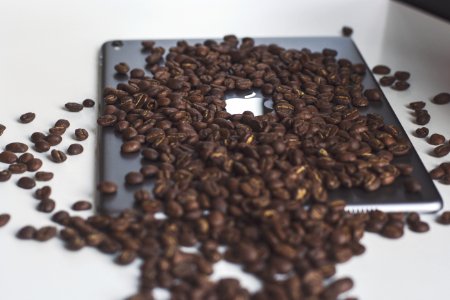 coffee beans on iPad photo