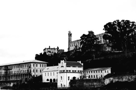 grayscale photo of buildings