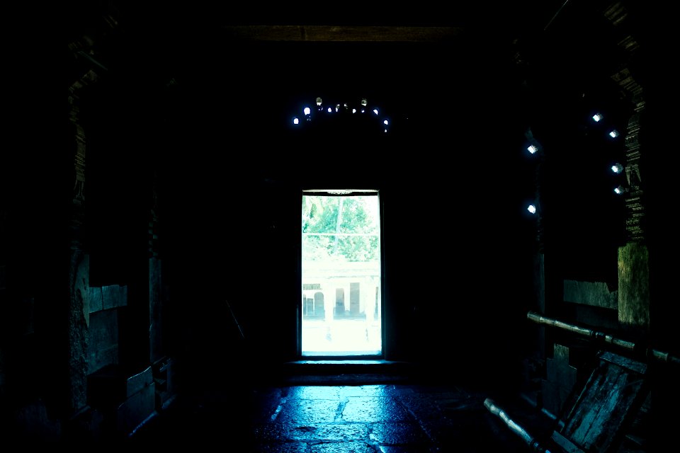 white wooden door with light
