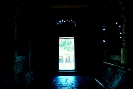 white wooden door with light