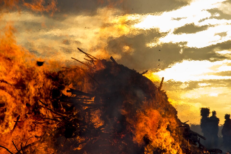 Happy bonfire flame