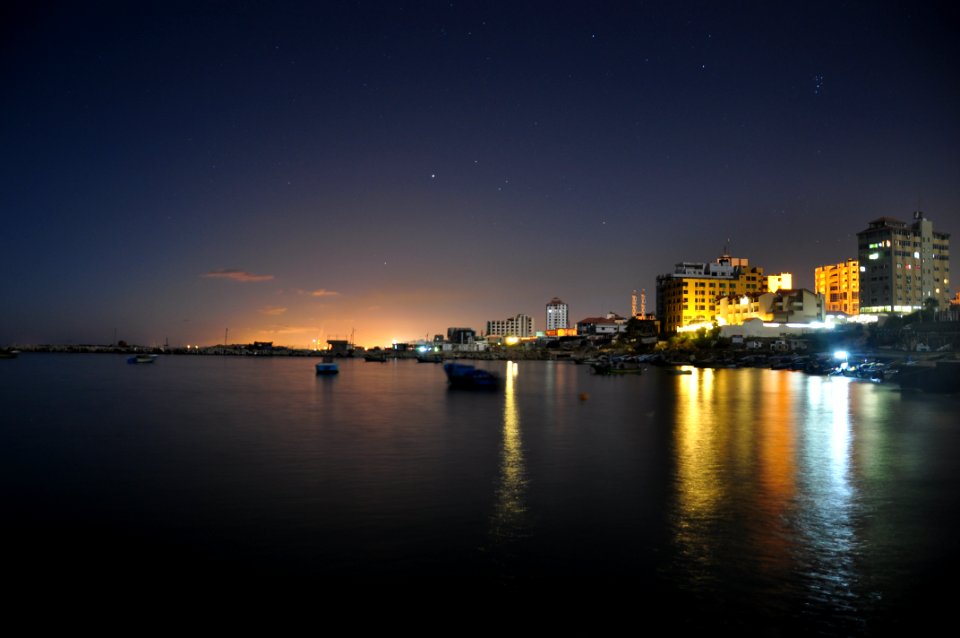 Gaza, Night, Sea port