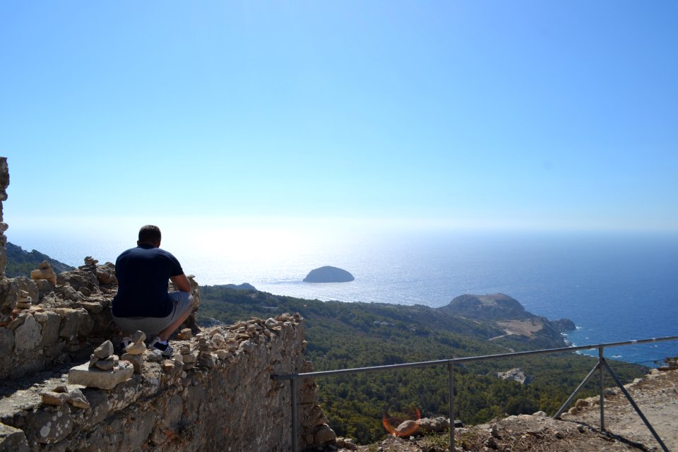 Rhodes, Greece, Man looking photo