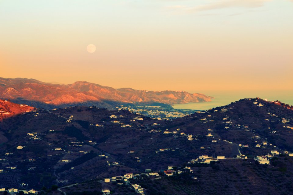 landscape photography of mountains during golden hour photo