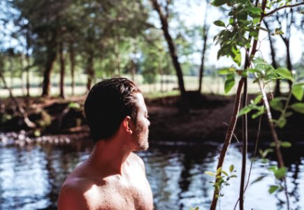 Man, Lake, Swimming