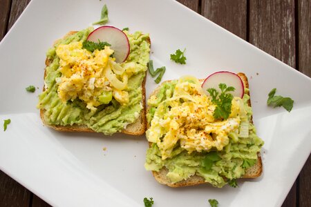 Toast egg radishes photo