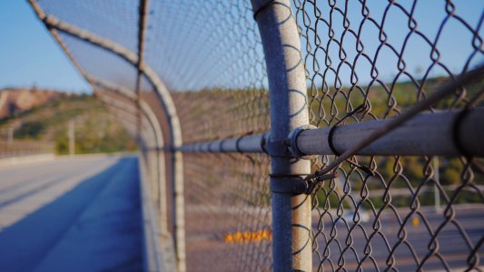 gray cyclone fence